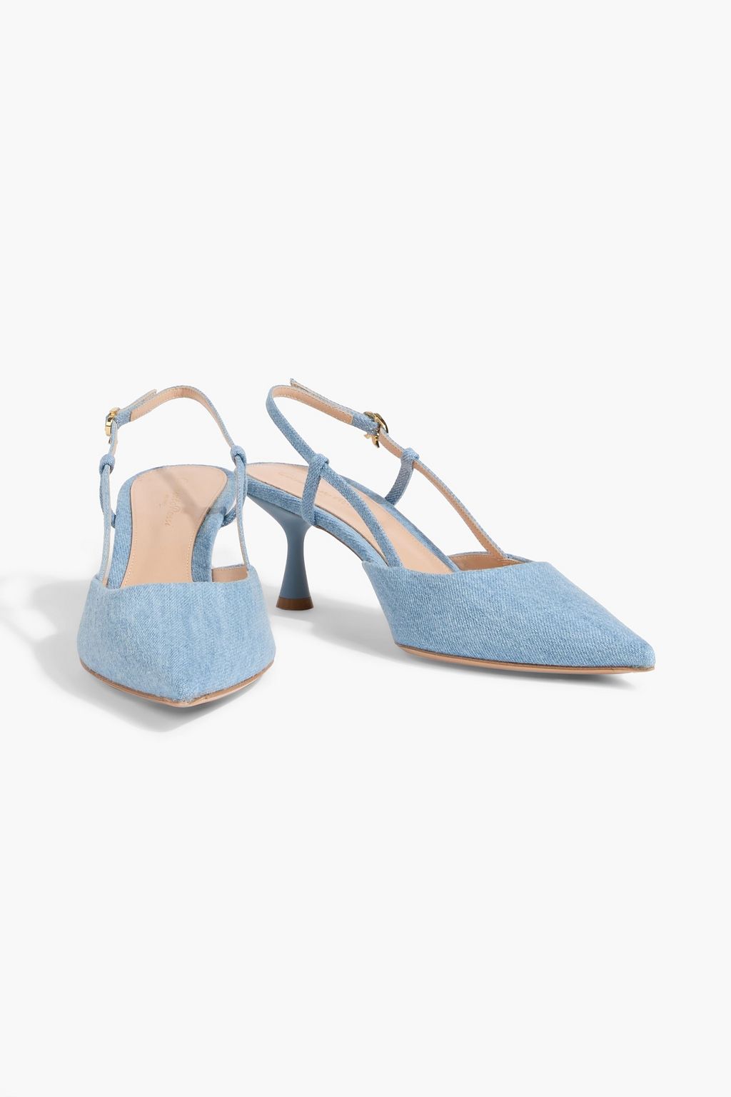 GIANVITO ROSSI Ascent denim slingback pumps