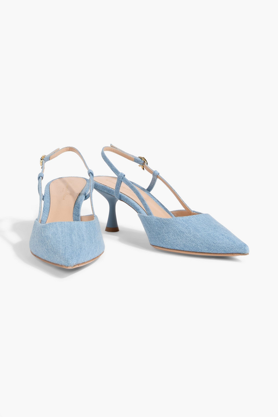 Gianvito Rossi Ascent 55 Denim Slingback Pumps
