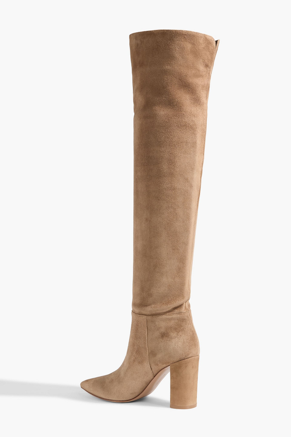 Gianvito Rossi Piper 85 Suede Over-the-knee Boots In Gold