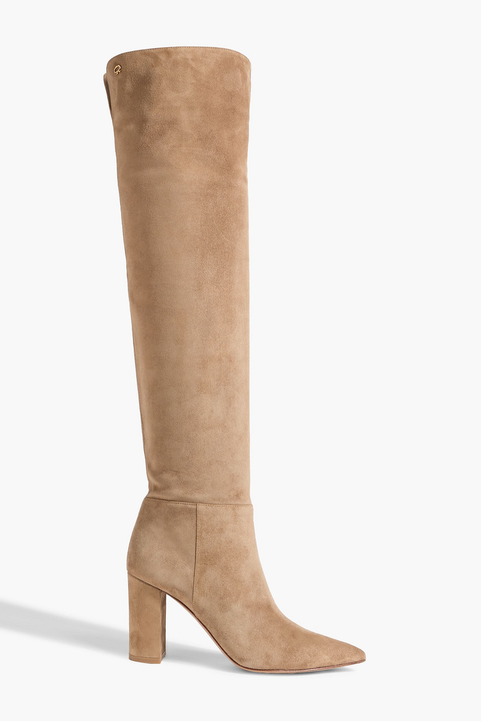 Gianvito Rossi Piper 85 Suede Over-the-knee Boots In Neutral