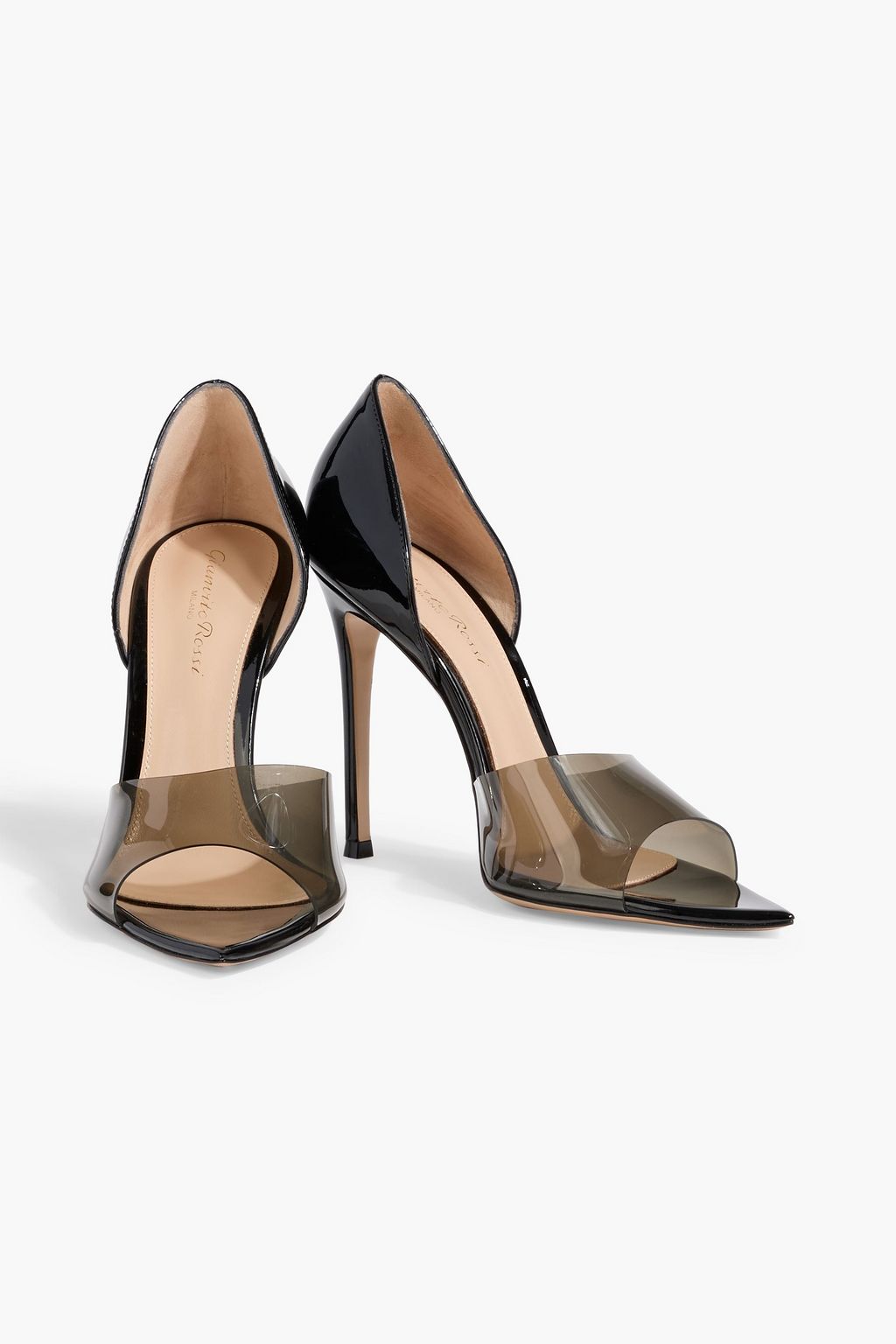 GIANVITO ROSSI Bree 105 PVC-trimmed patent-leather pumps
