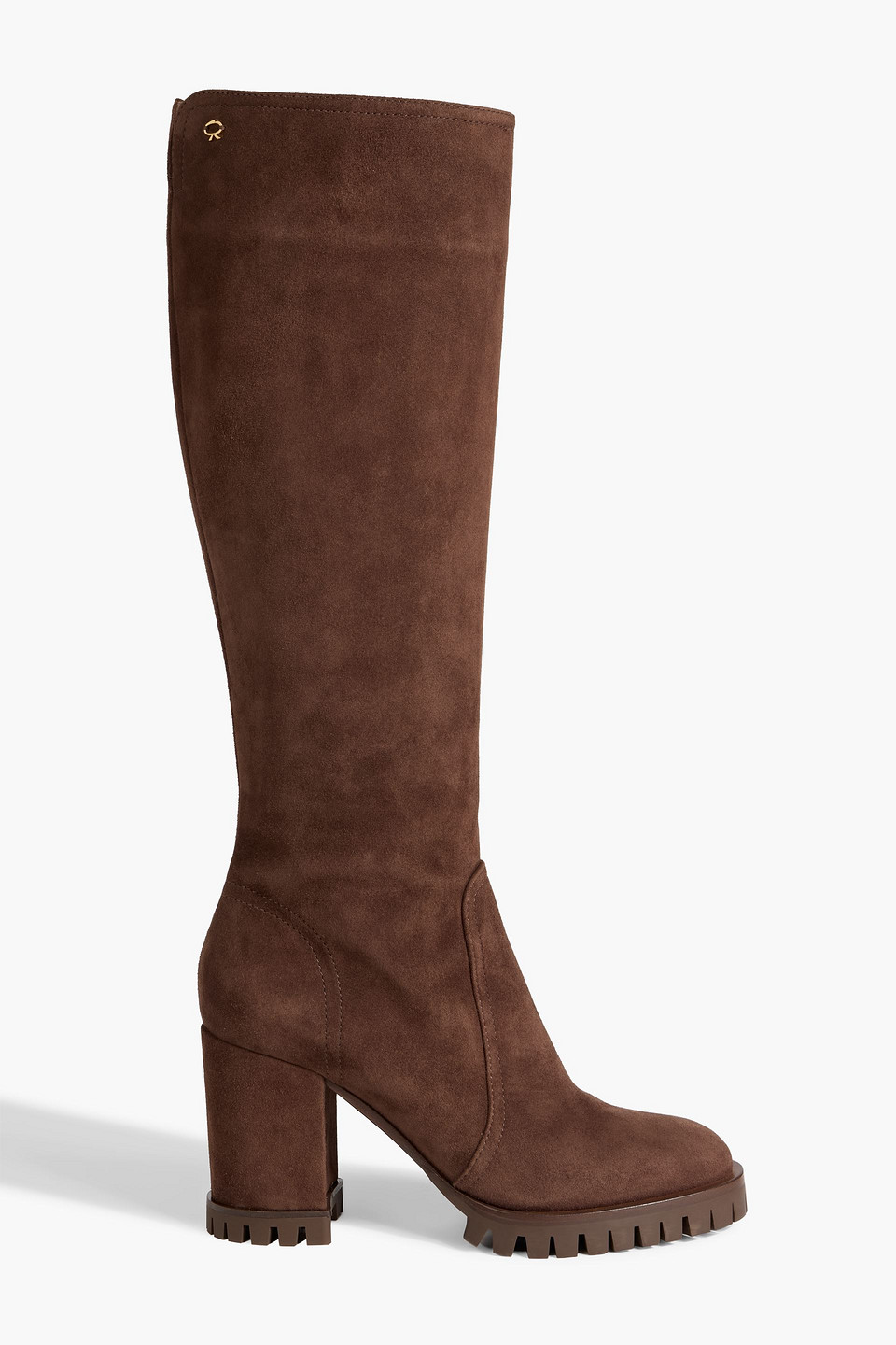 Gianvito Rossi Timber Suede Knee Boots In Brown