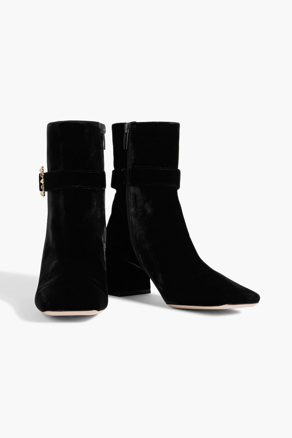 GIANVITO ROSSI Wondy embellished velvet ankle boots