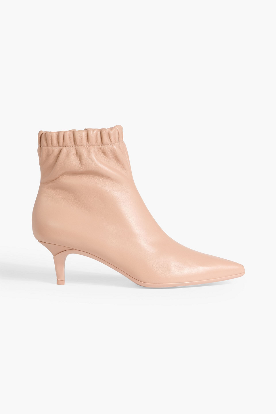 Gianvito Rossi Alina Gathered Leather Ankle Boots In Brown