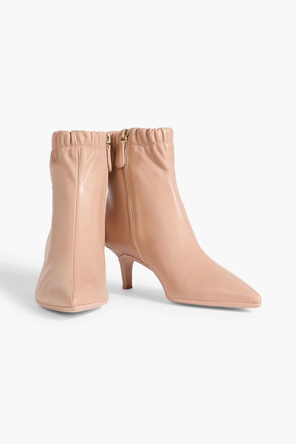 GIANVITO ROSSI Alina gathered leather ankle boots