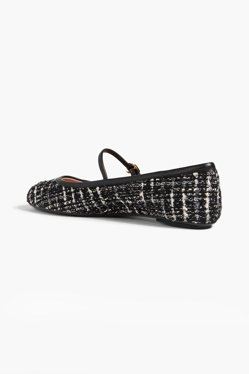 Gianvito Rossi Carla Metallic Tweed Mary Jane Flats