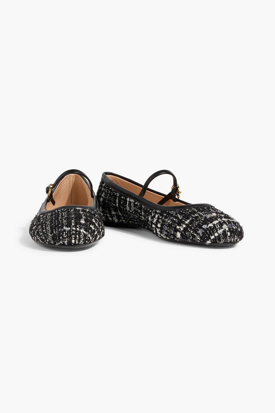 Gianvito Rossi Carla Metallic Tweed Mary Jane Flats