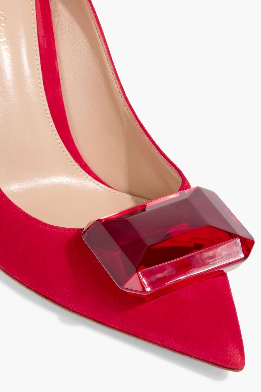GIANVITO ROSSI Jaipur crystal-embellished suede pumps