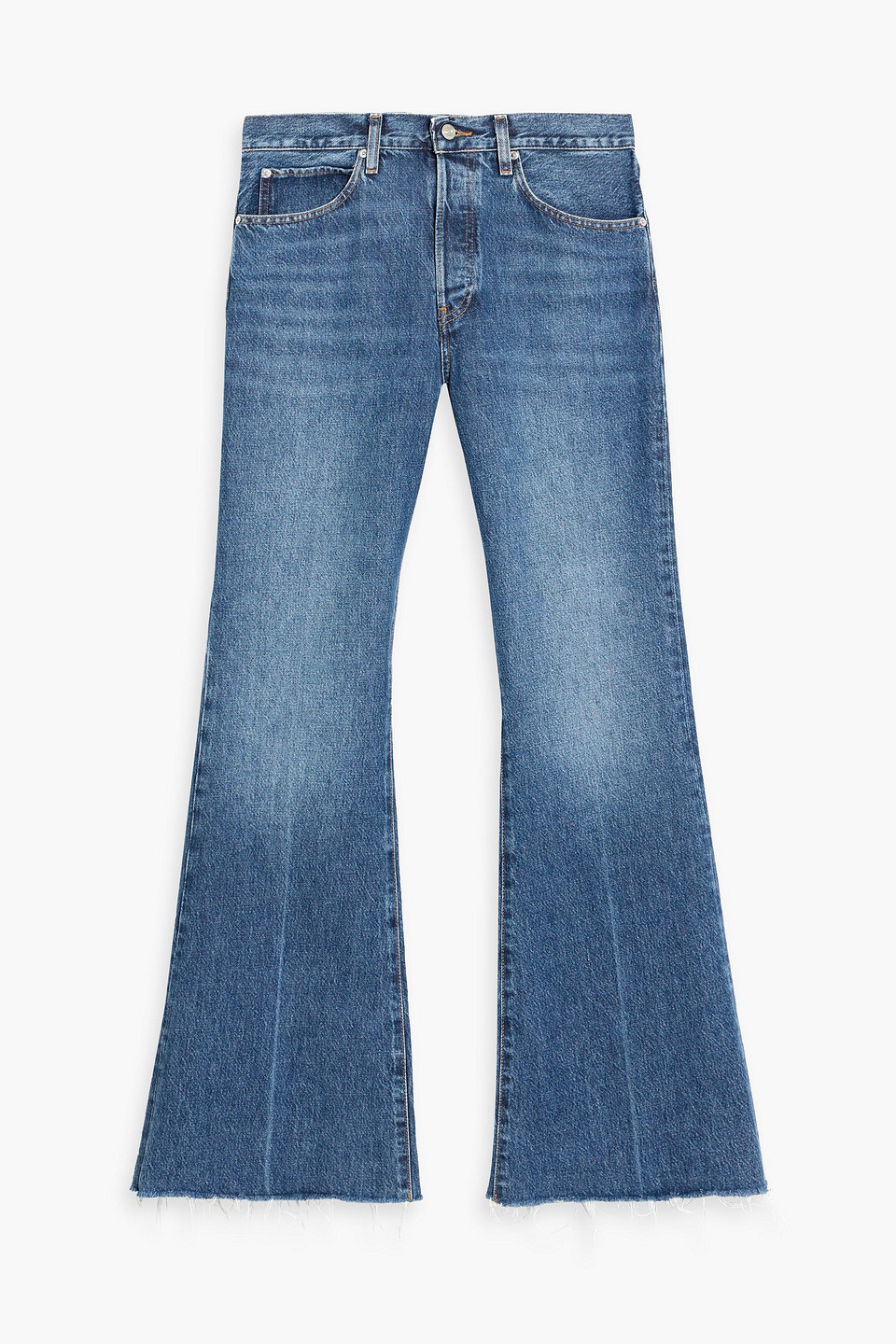 Frame The Lax High-rise Flared Jeans In Blue