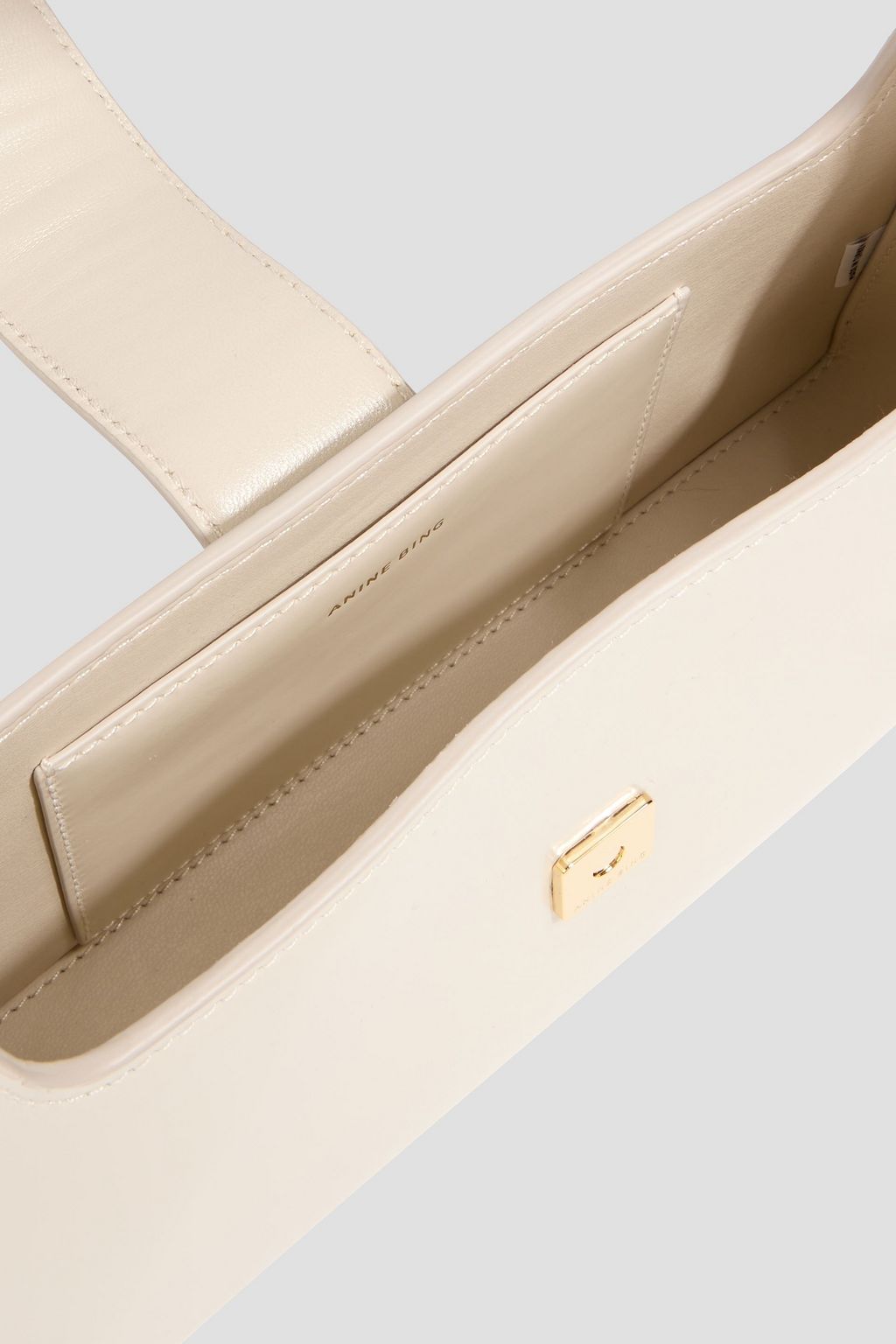 ANINE BING Lou glossed-leather shoulder bag
