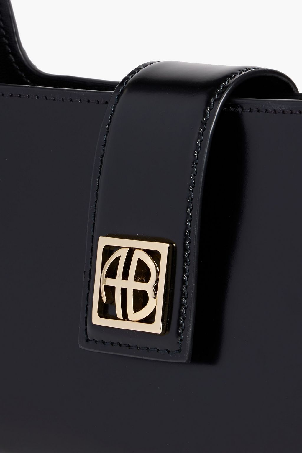 ANINE BING Lou glossed-leather shoulder bag