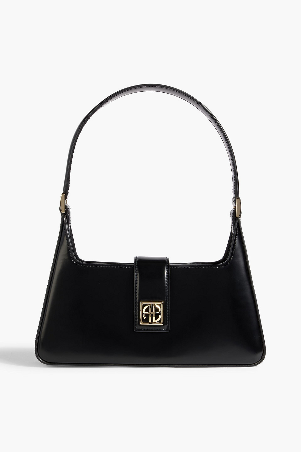 Lou glossed-leather shoulder bag