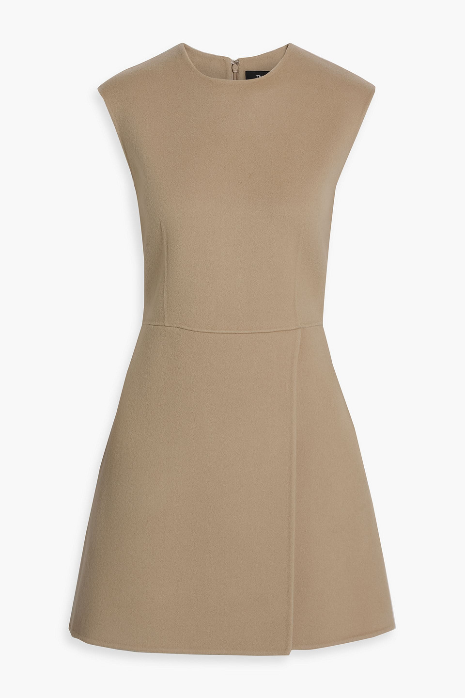 Theory Wool And Cashmere-blend Felt Mini Dress In Brown