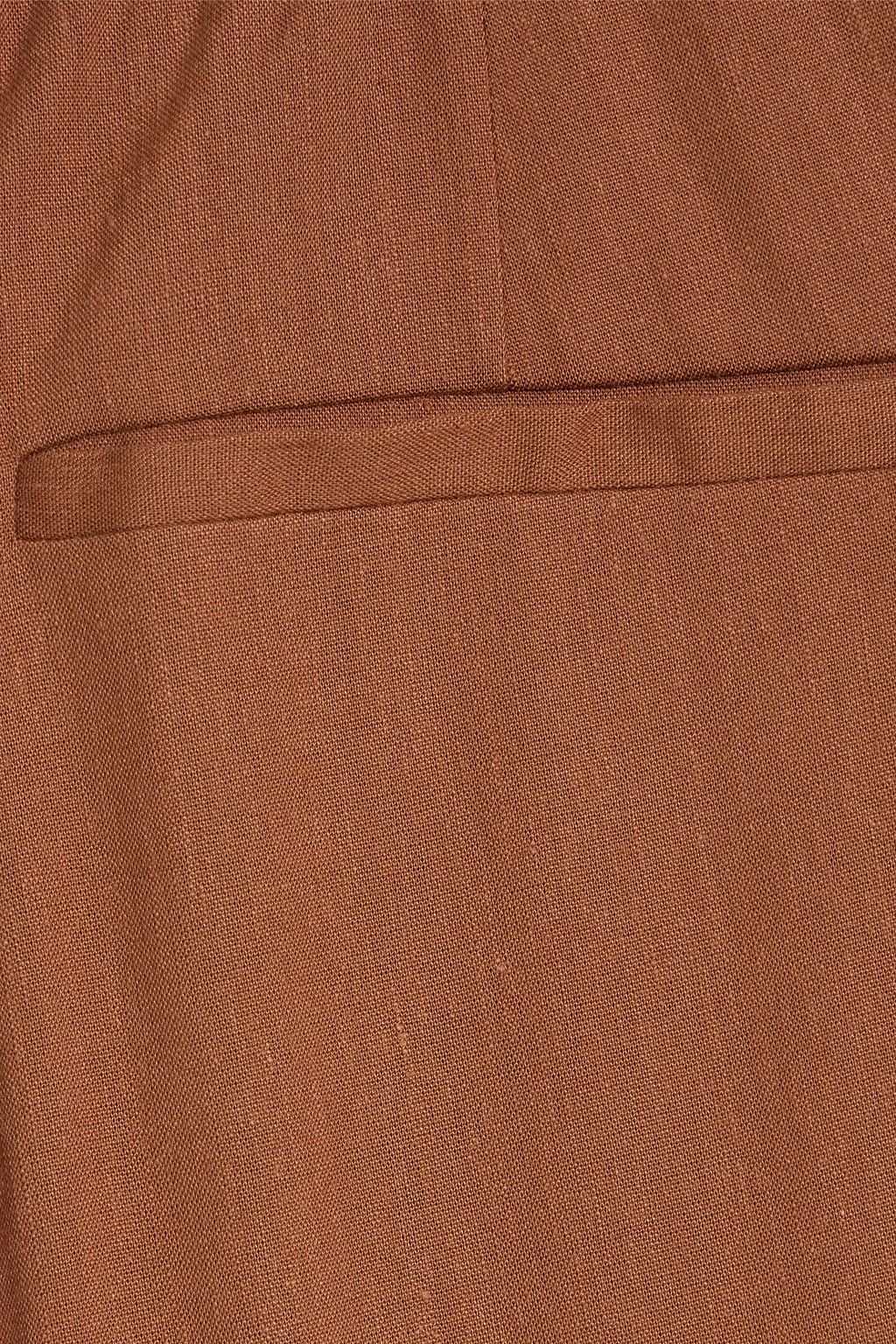 THEORY Treeca cropped linen-blend slim-leg  pants