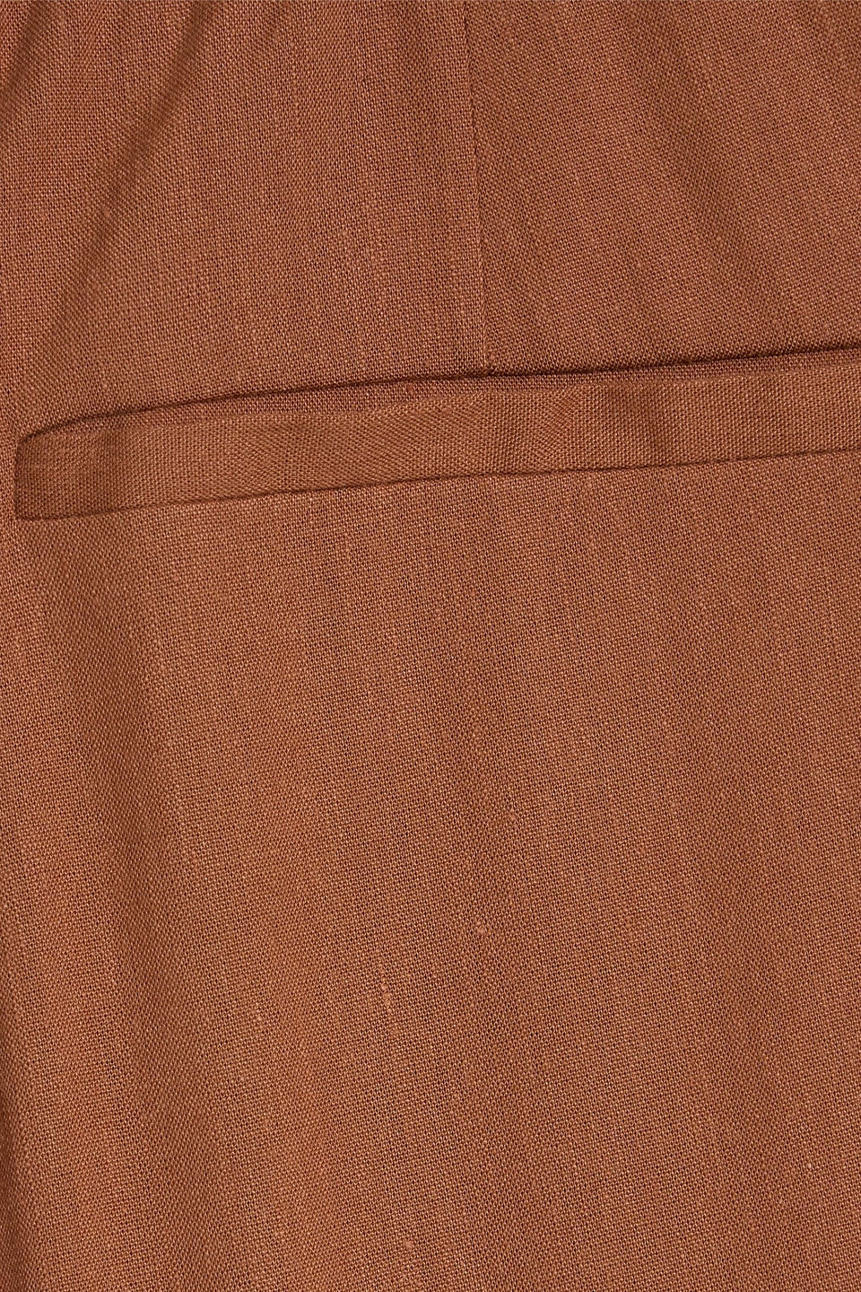 Theory Treeca Cropped Linen-blend Tapered Pants In Brown