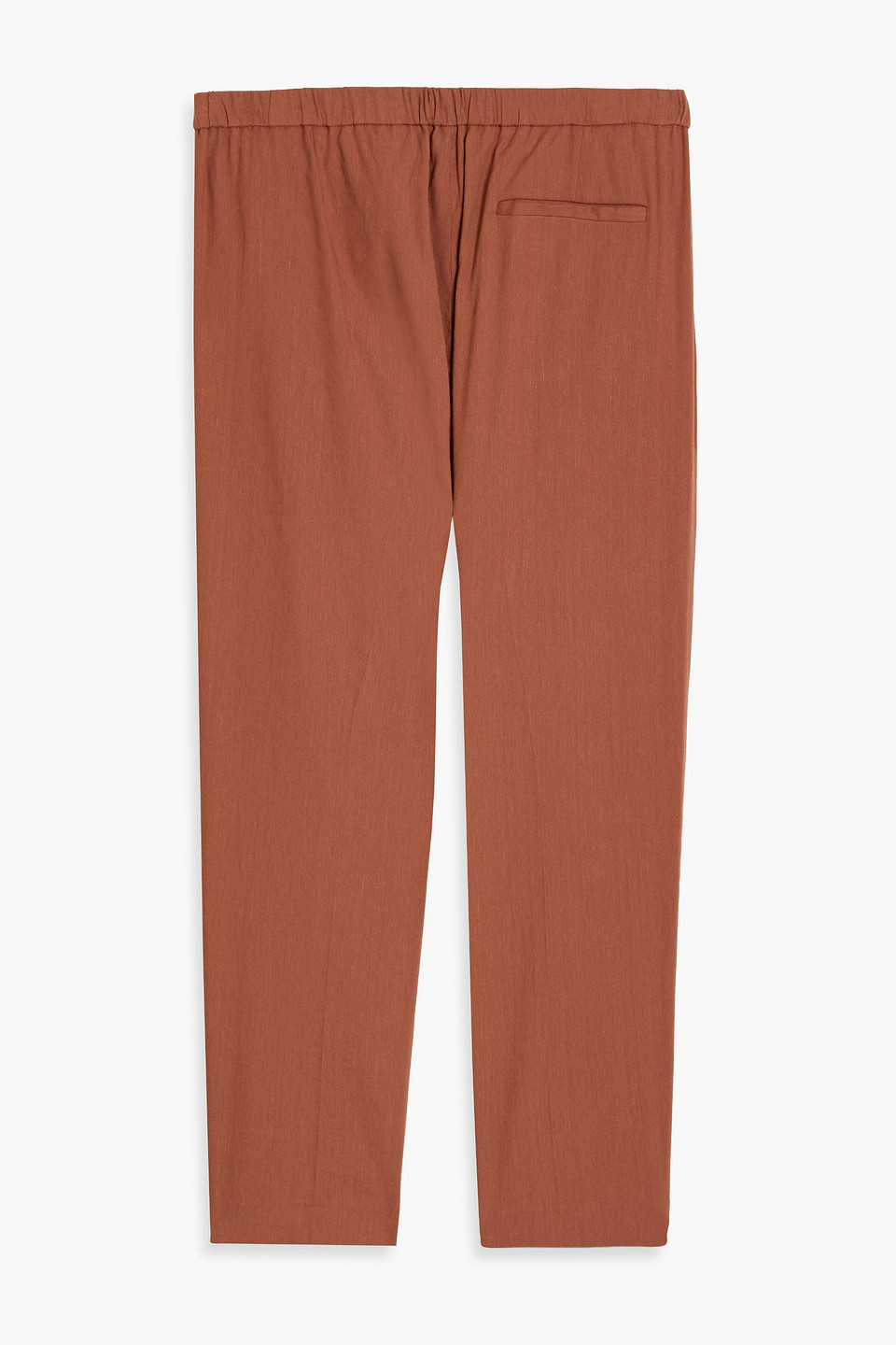 Theory Treeca Cropped Linen-blend Tapered Pants In Brown