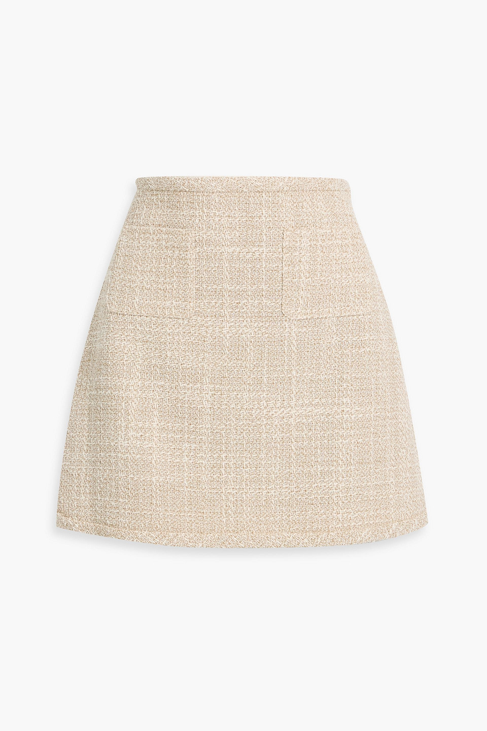 Theory Cotton-blend Tweed Mini Skirt In Neutral