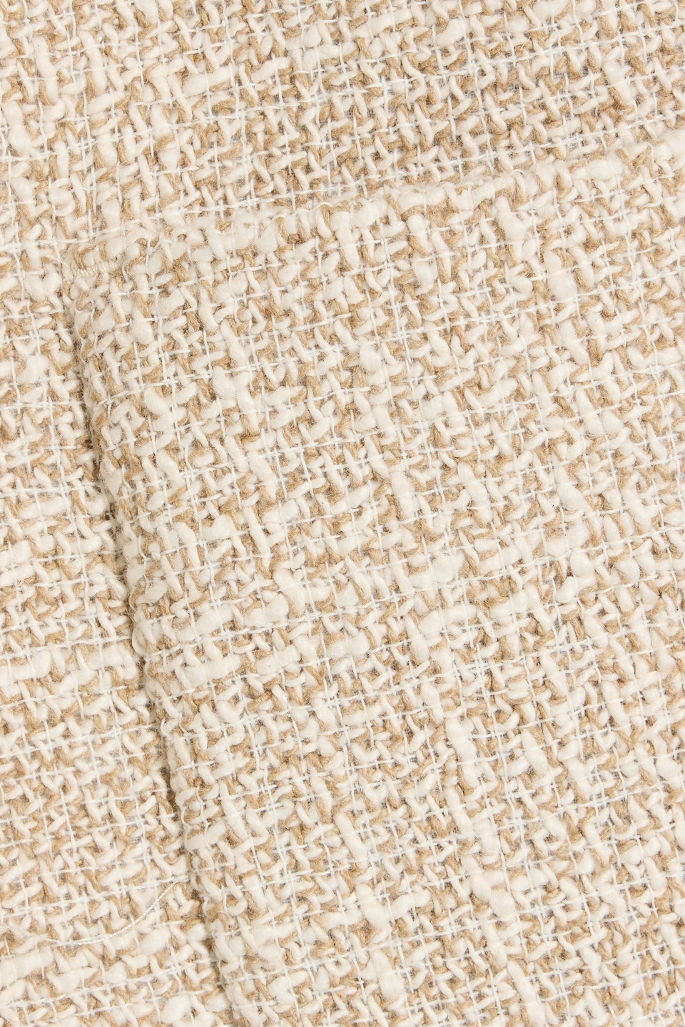 Theory Cropped Cotton-blend Tweed Vest In Neutral