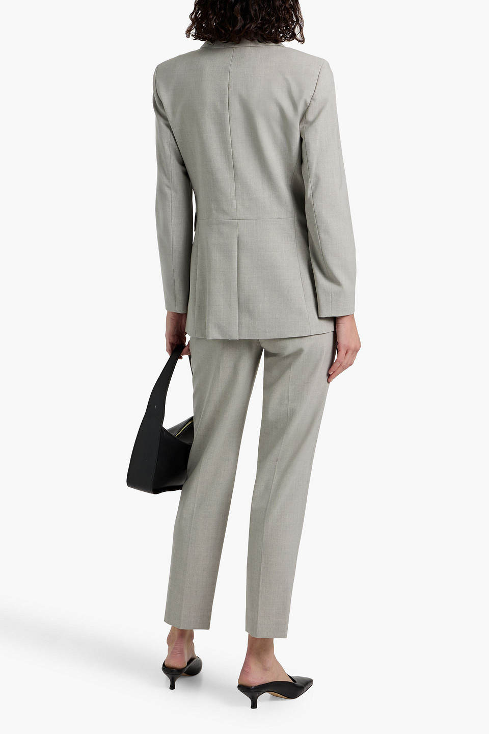 Theory Wool-blend Tapered Pants In Multi