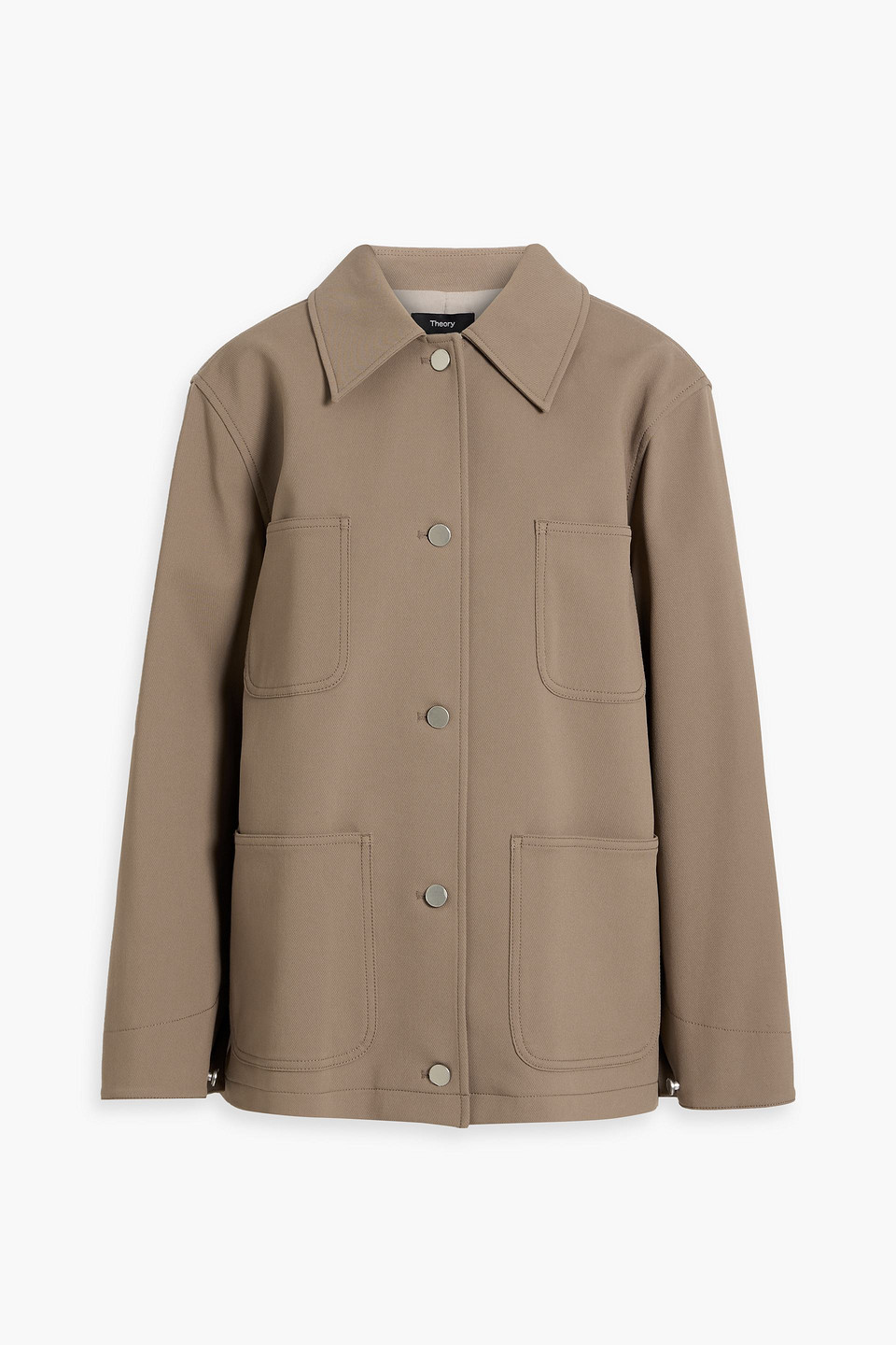 Theory Cotton-blend Twill Jacket In Brown