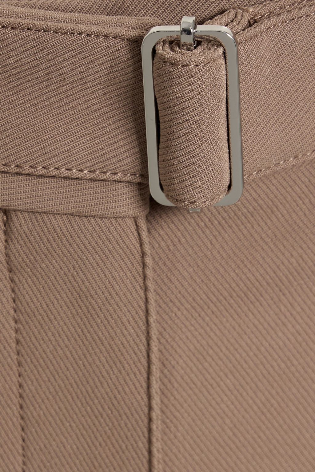 THEORY Belted cotton-blend twill wide-leg pants