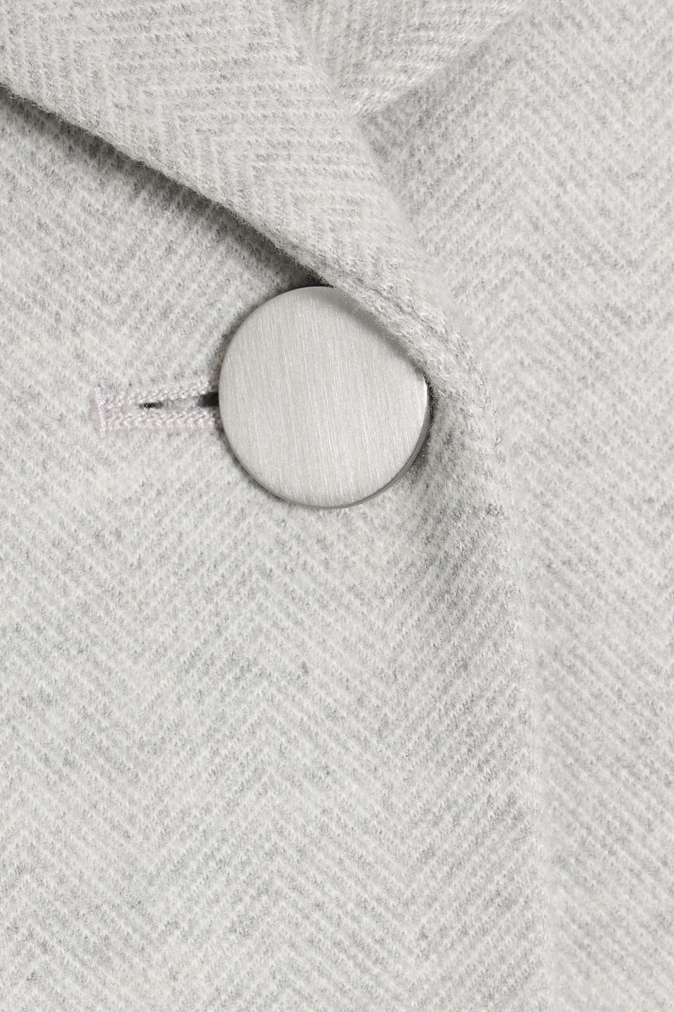 Theory Cropped Herringbone Knitted Jacket In Gray
