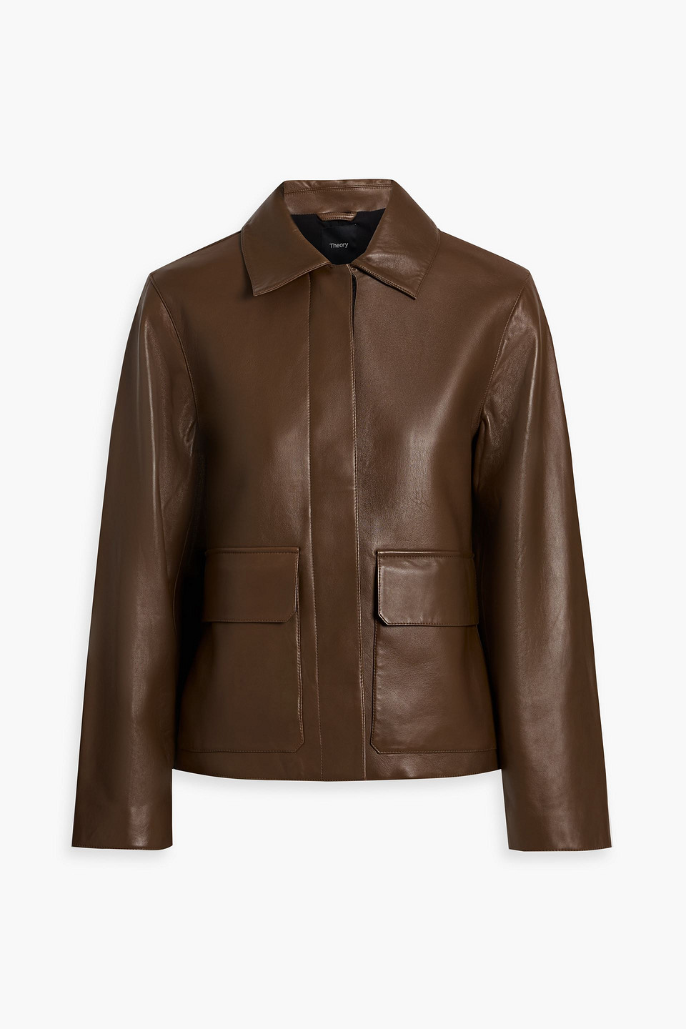 Theory Patch Boxy Jacket In Brown