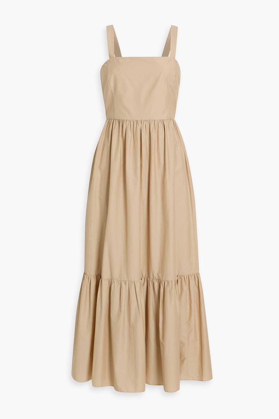 Theory Tiered Cotton-blend Midi Dress