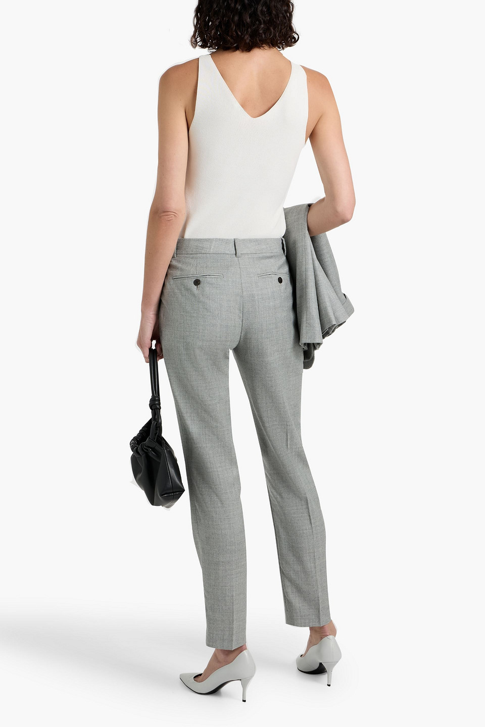 Theory Wool Tapered Pants In Gray