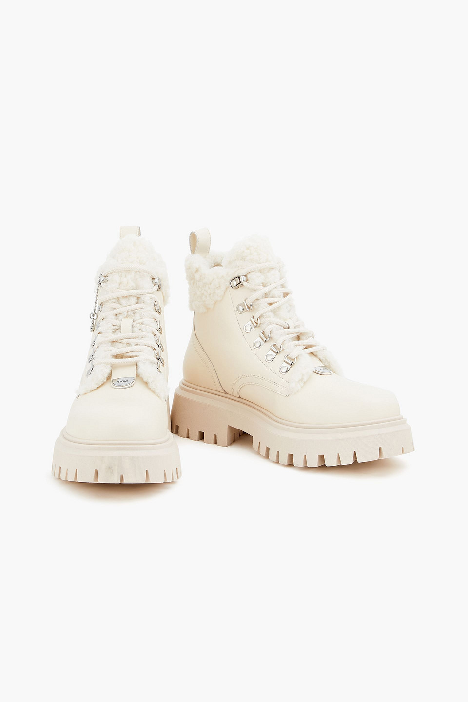  Maje - Combat Boots Aus Leder - Weiß - Eu 40 