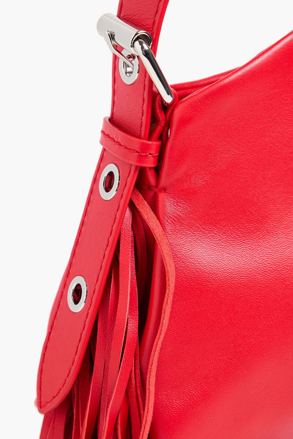 MAJE Fringed leather shoulder bag