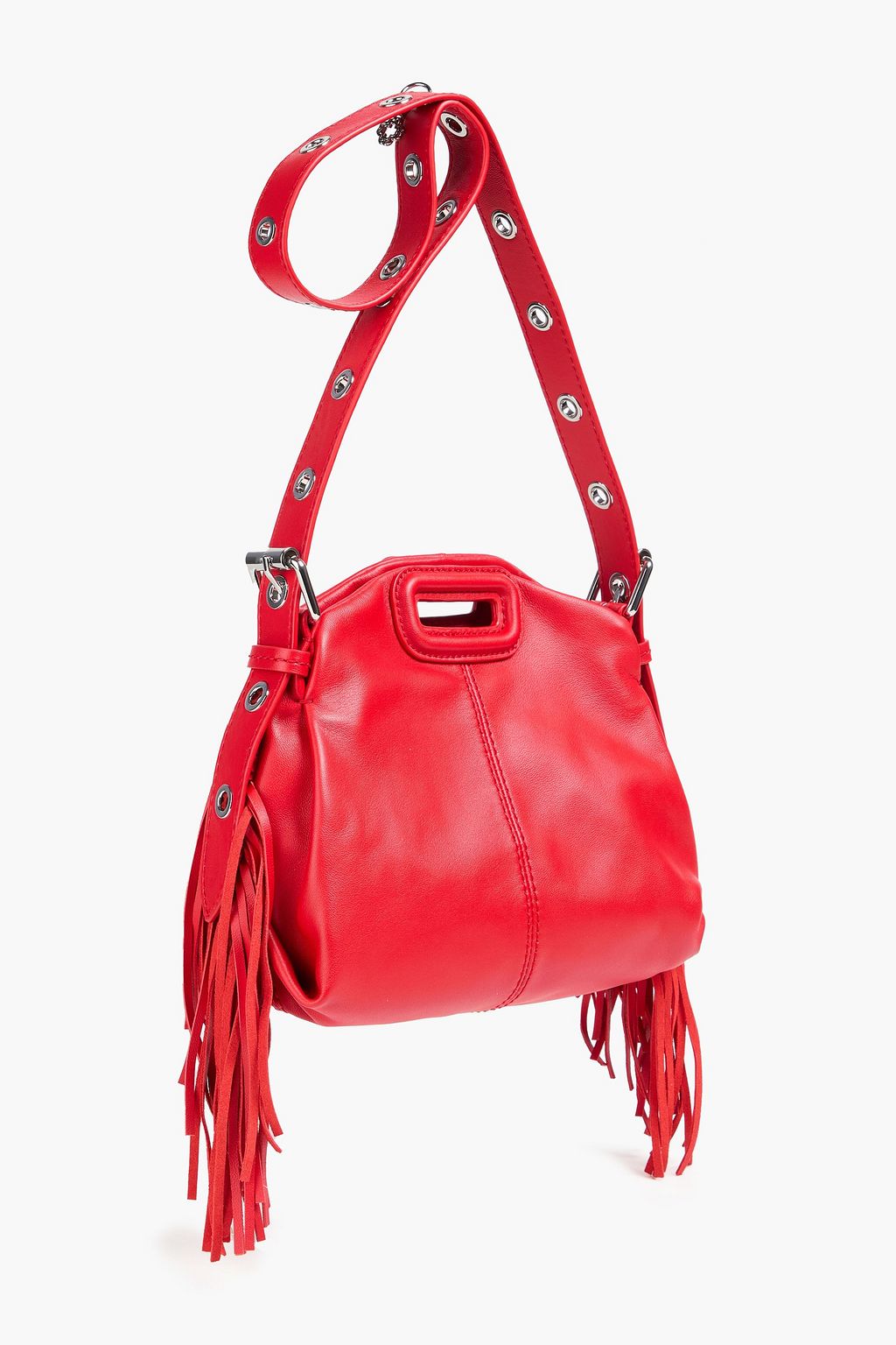 MAJE Fringed leather shoulder bag