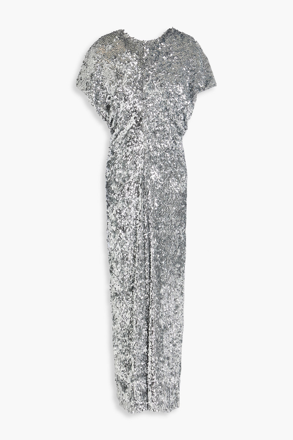 maje - sequined stretch-tulle maxi dress - metallic - fr 36