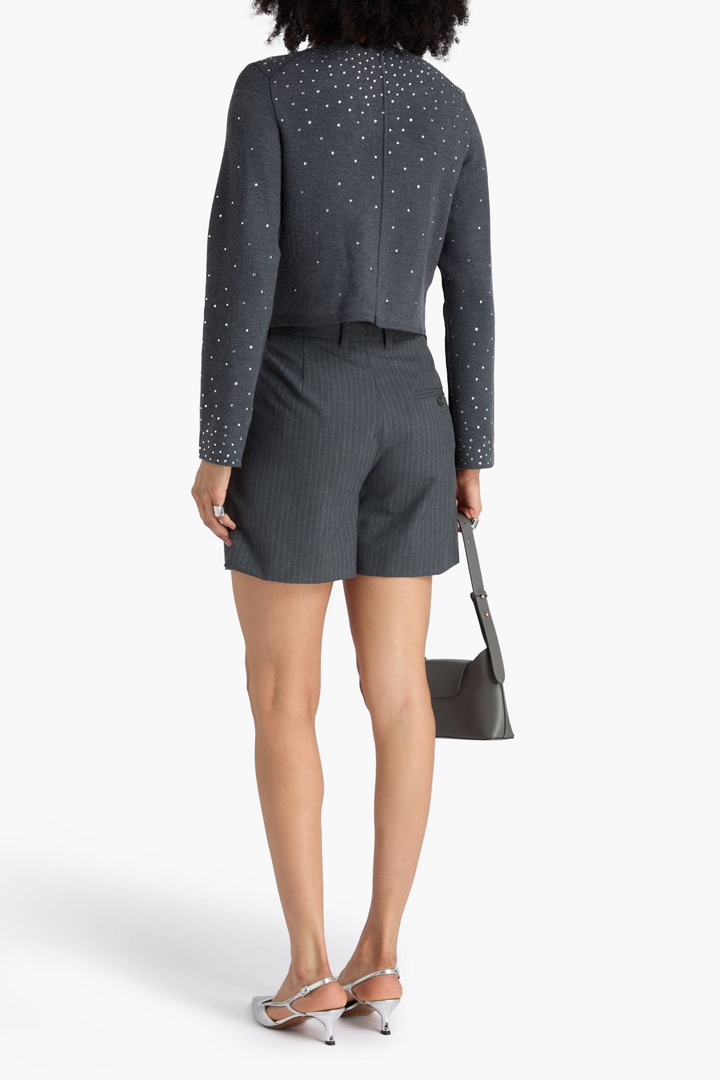 MAJE Crystal-embellished knitted cardigan