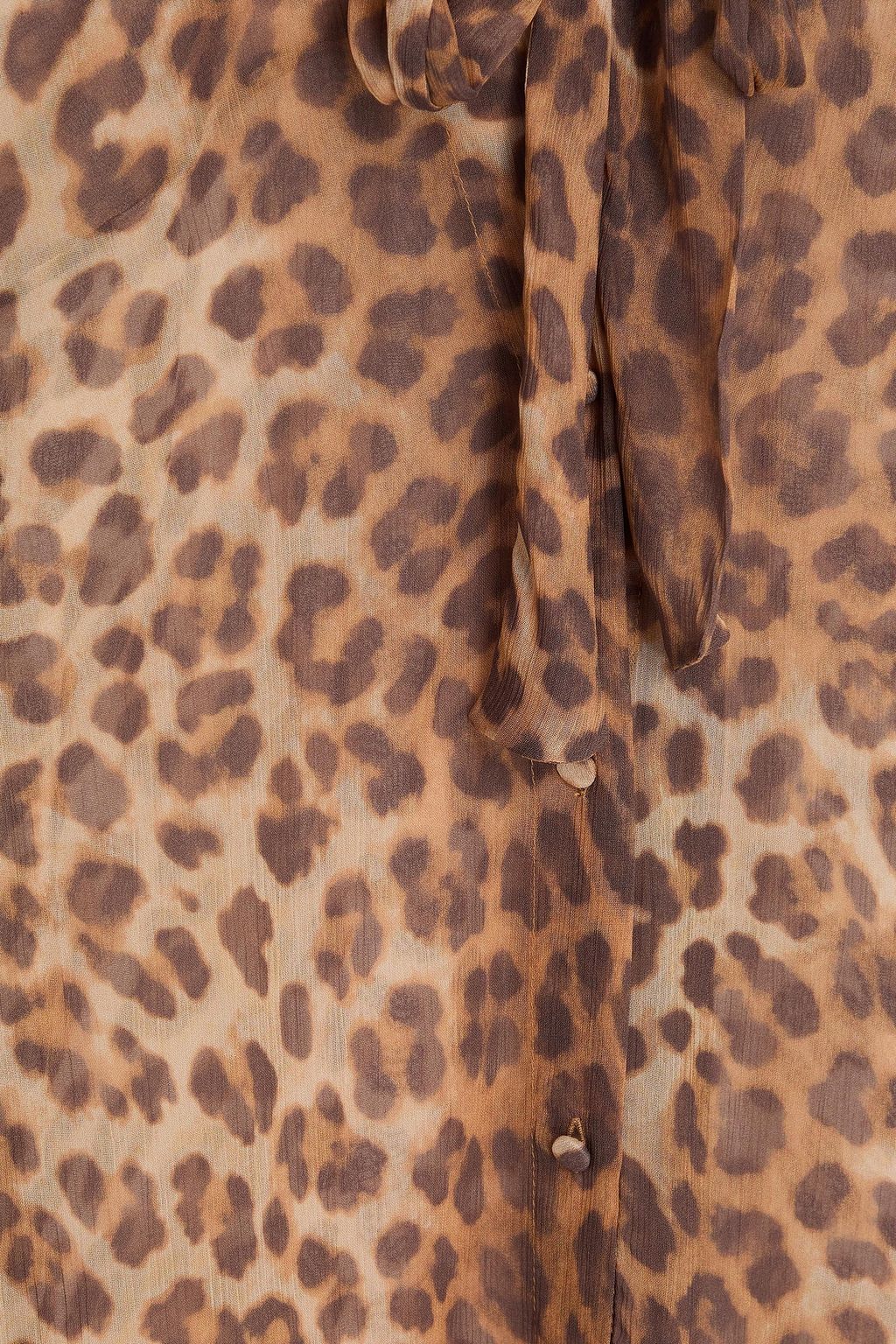 MAJE Pussy-bow leopard-print crepon blouse