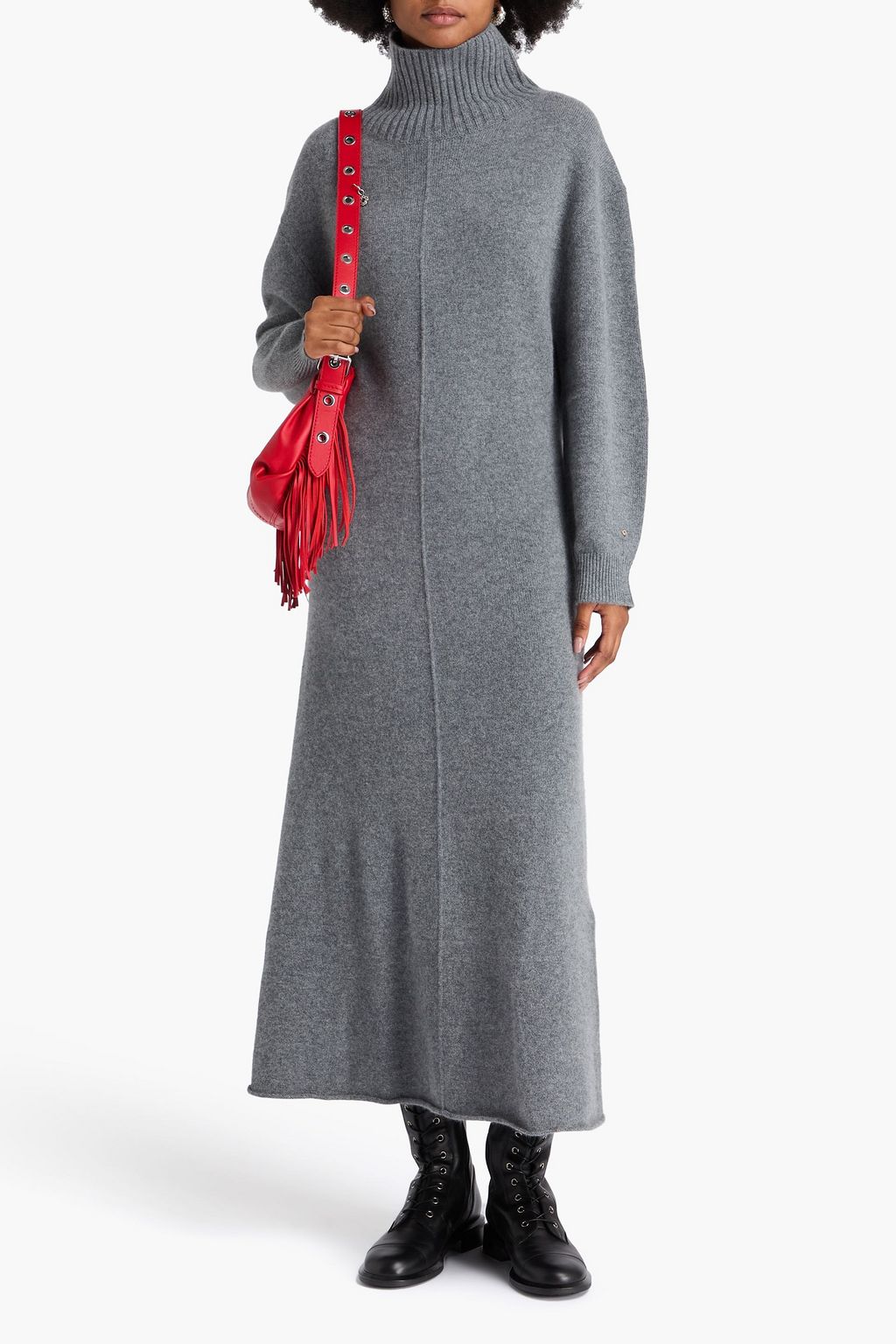 MAJE Cashmere-blend turtleneck maxi dress