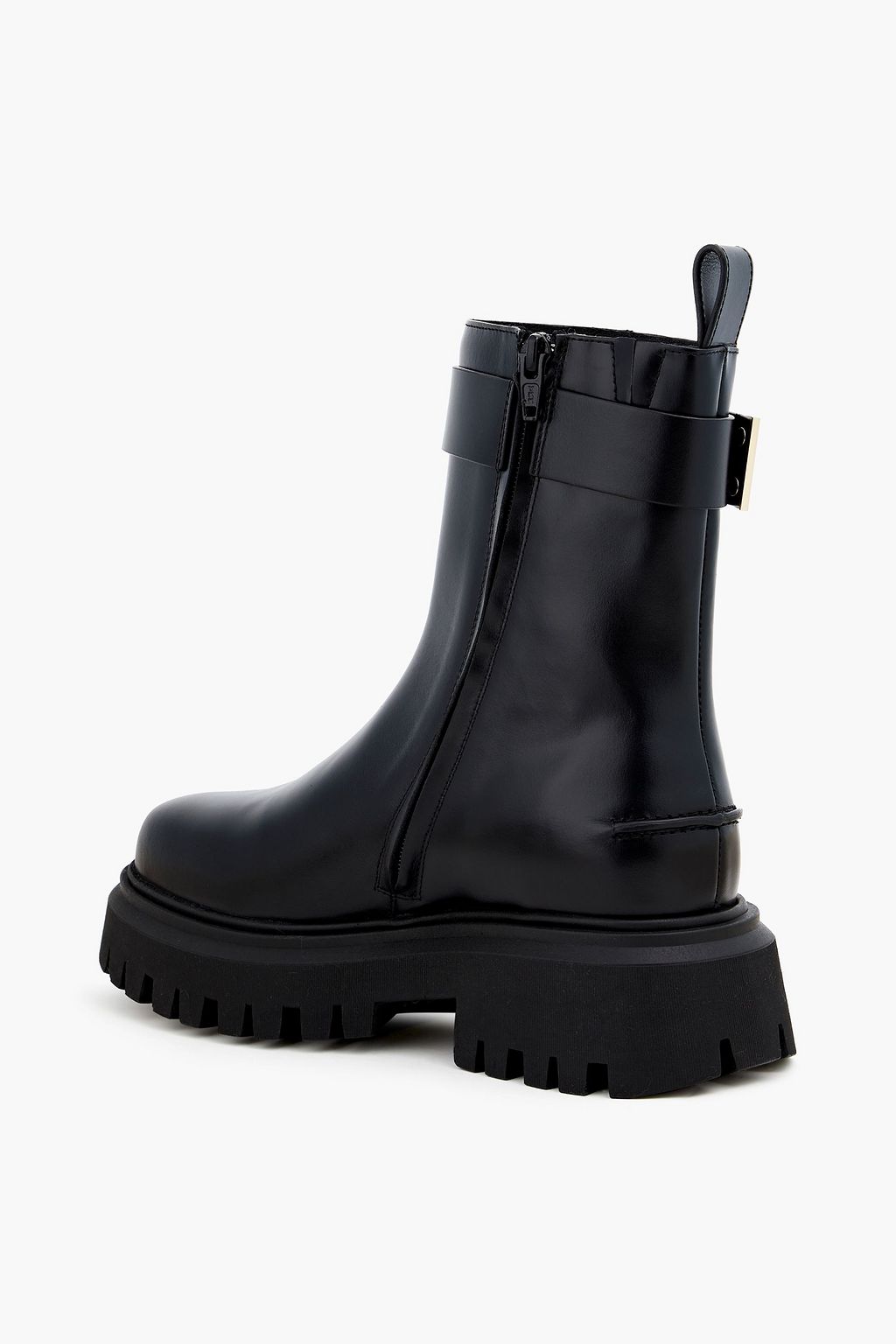 MAJE Buckled leather combat boots
