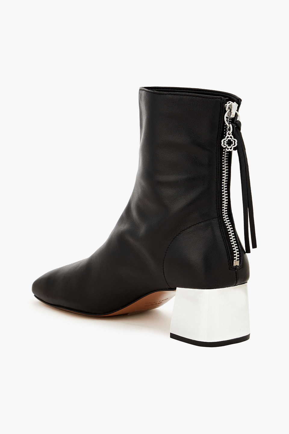 Maje Leather Ankle Boots In Black