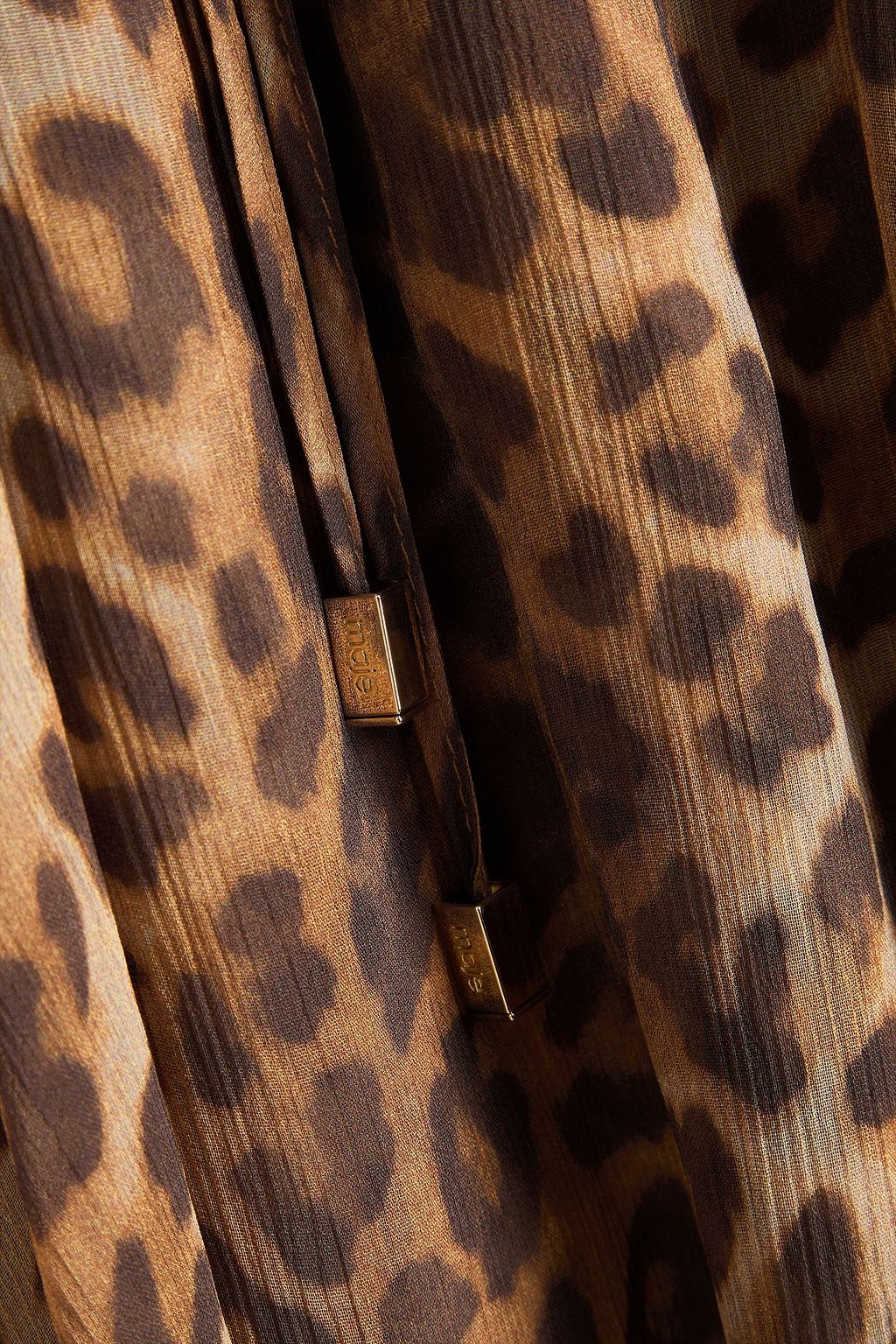 MAJE Pussy-bow leopard-print crepon mini dress
