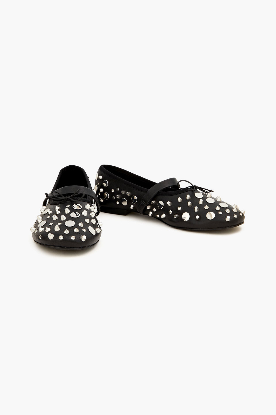  Maje - Embellished Leather Mary Jane Flats - Black - Eu 36 