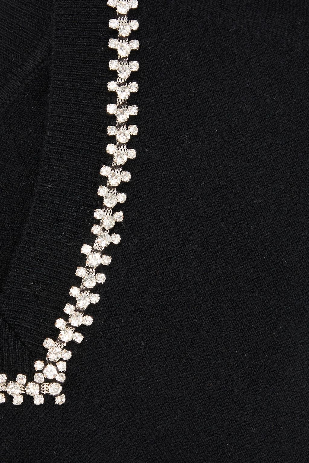 MAJE Crystal-embellished wool and cashmere-blend sweater