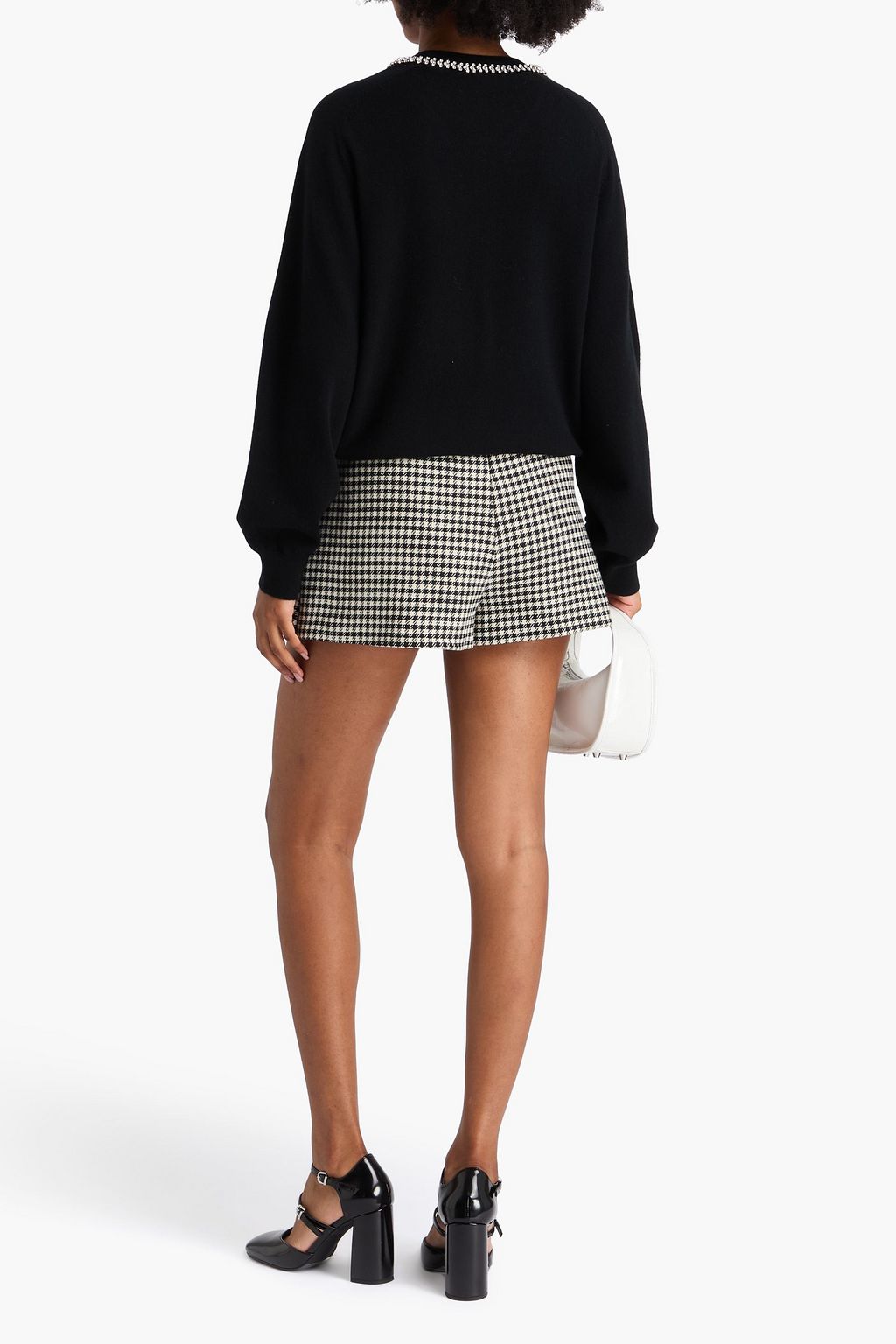 MAJE Crystal-embellished wool and cashmere-blend sweater