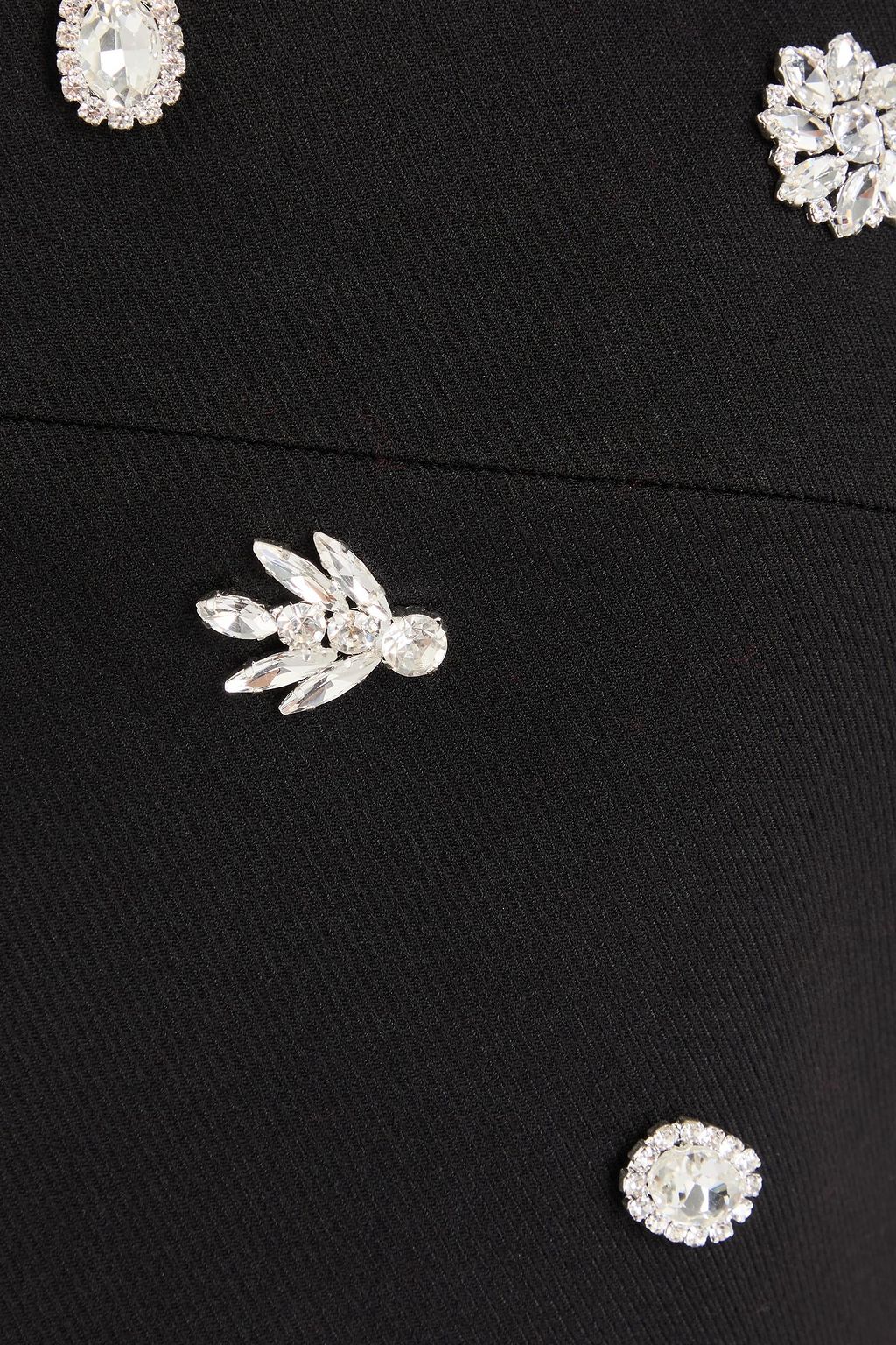 MAJE Cropped crystal-embellished twill top