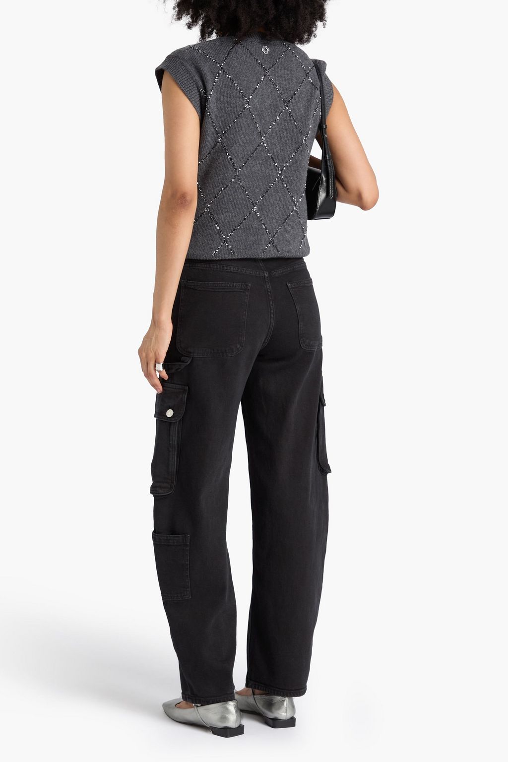 MAJE High-rise cargo jeans