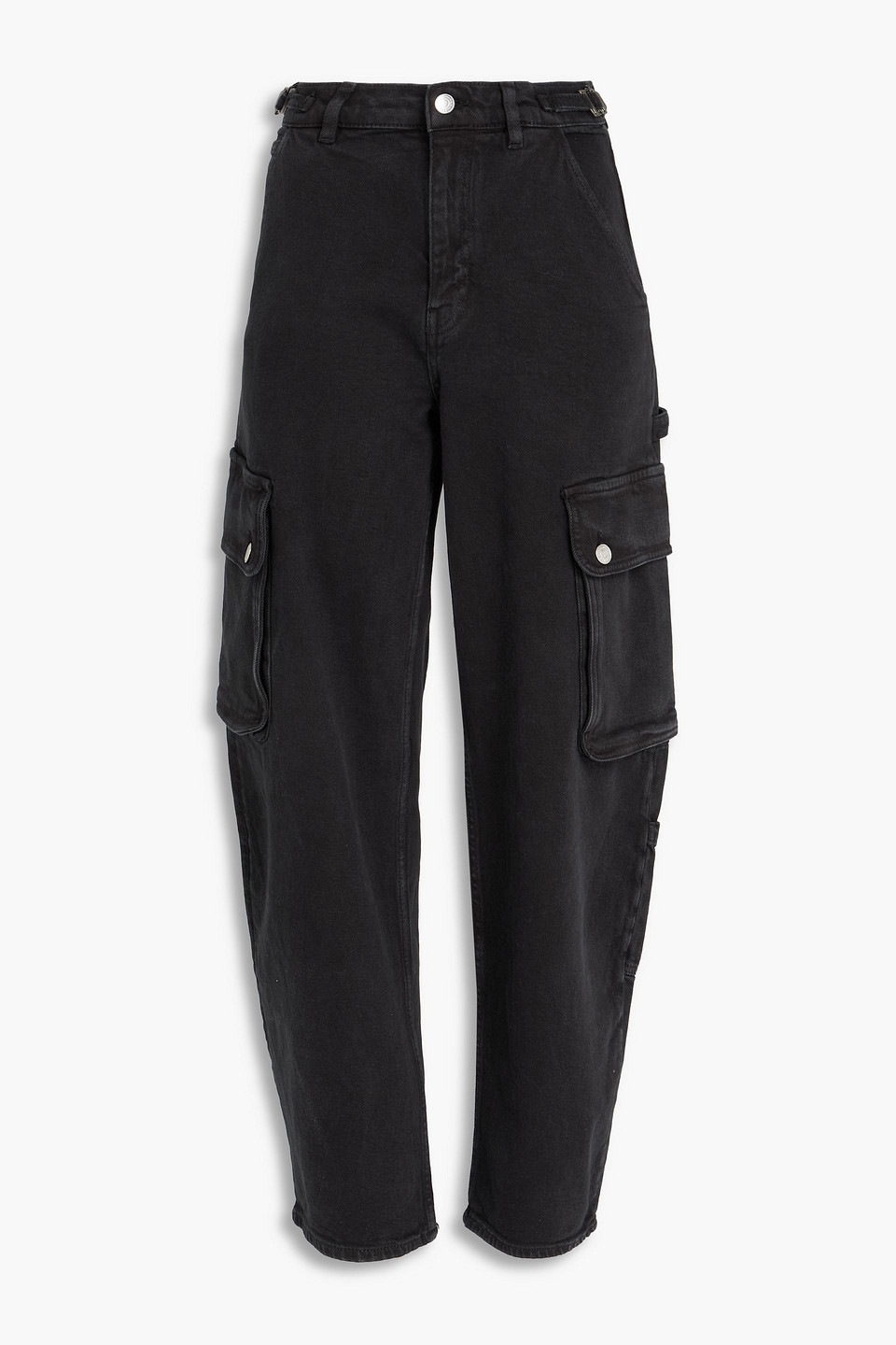 maje - high-rise cargo jeans - black - fr 36