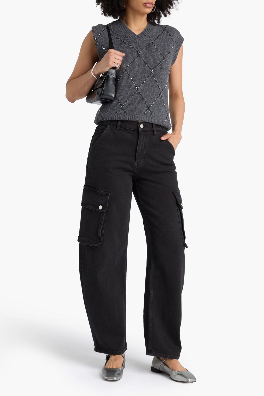 MAJE High-rise cargo jeans