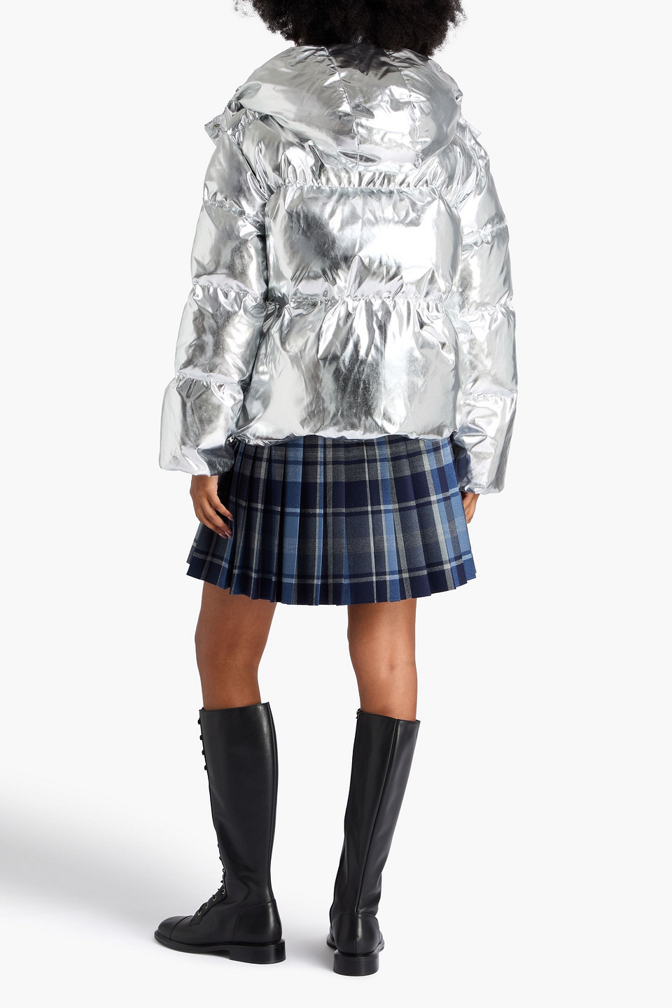  Maje - Metallic Quilted Padded Shell Jacket - Metallic - 2 