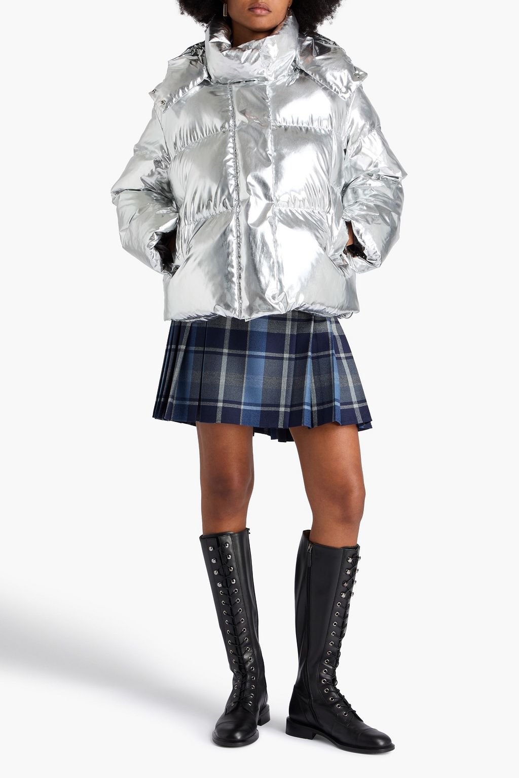 MAJE Wattierte Jacke aus gestepptem Shell mit Metallic-Effekt