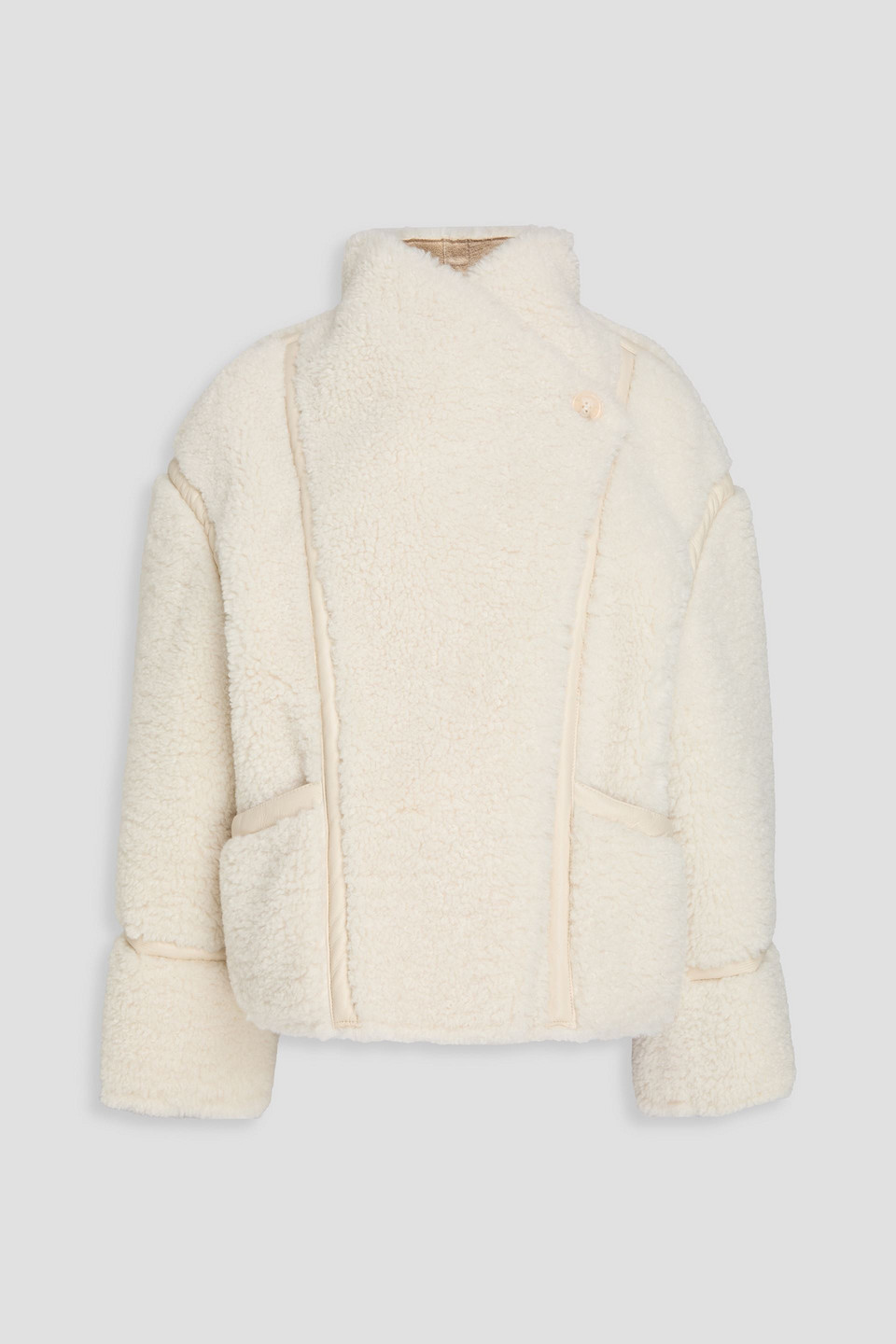 maje - teddy fleece jacket - white - fr 38