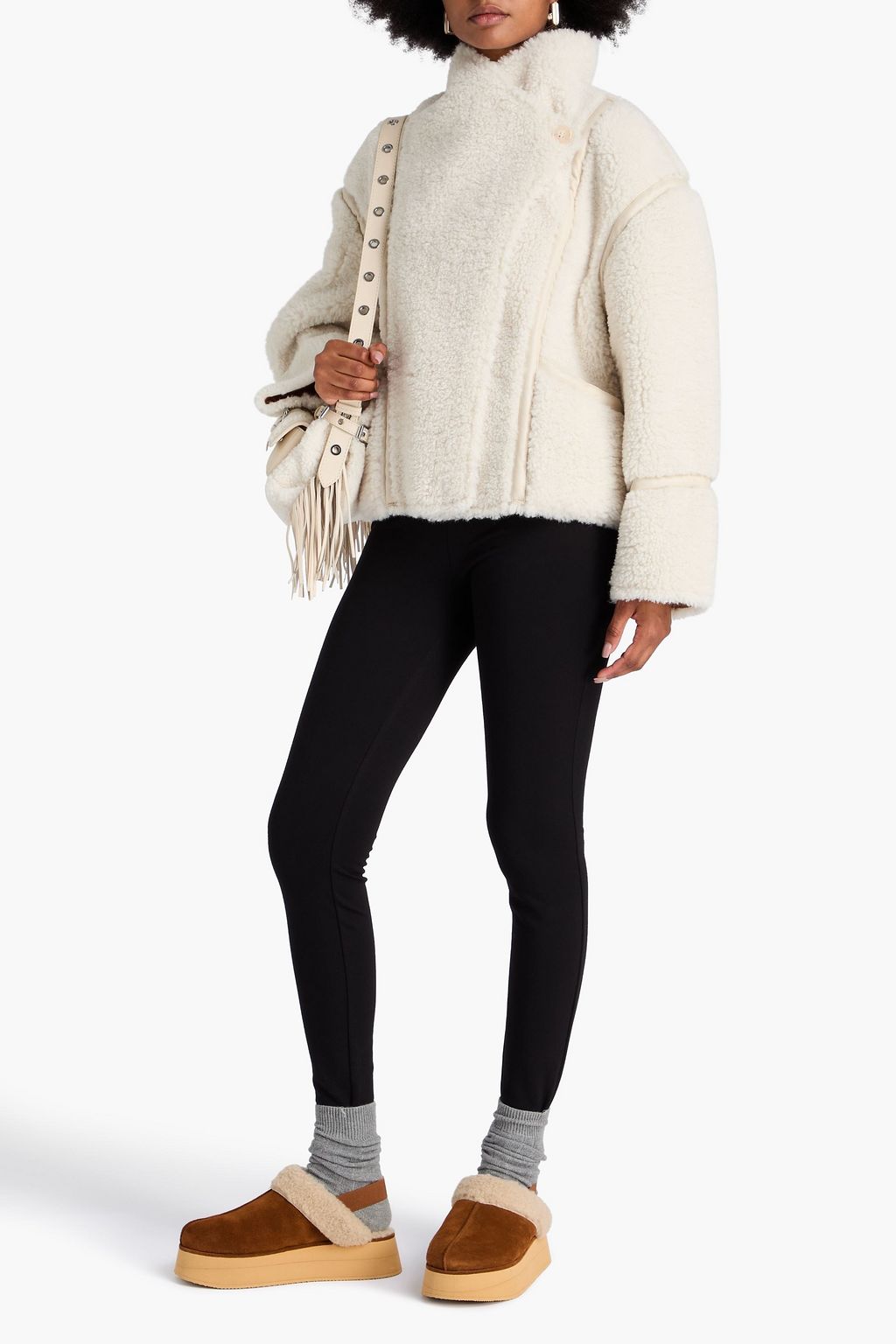 MAJE Jacke aus wattiertem Teddy-Fleece